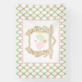 Banderoles Attrapons la Cour | Boule de chiche rose Preppy (Verticale)