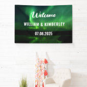 Banderoles Aurora Borealis Northern Lights Green Mariage Bann (Insitu)