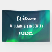 Banderoles Aurora Borealis Northern Lights Green Mariage Bann (Horizontal)