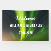 Banderoles Aurora Borealis Northern Lights Green Mariage Bann (Horizontal)