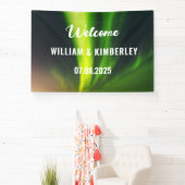 Banderoles Aurora Borealis Northern Lights Green Mariage Bann (Insitu)