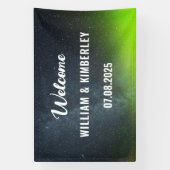 Banderoles Aurora Borealis Northern Lights Mariage vert (Verticale)