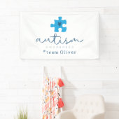 Banderoles autism awareness blue puzzle piece #team name (En situation)
