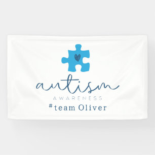Banderoles autisme sensibilisation bleu pièce de puzzle #nom