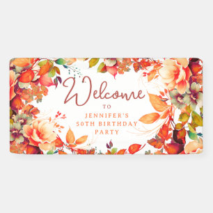 Banderoles Automne Aquarelle d'automne Floral 50e anniversair