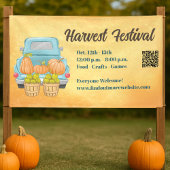 Banderoles Automne Citrouille QR Code Automne Harvest Festiva
