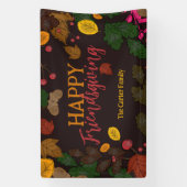 Banderoles Automne Feuilles Acorns Berries Joyeux Ami (Verticale)