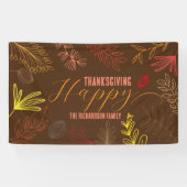 Banderoles Automne Feuilles Branches et Berries Thanksgiving (Horizontal)