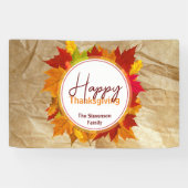 Banderoles Automne Feuilles d'érable sur papier Texture Thank (Horizontal)