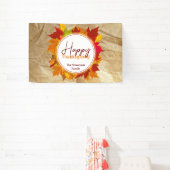 Banderoles Automne Feuilles d'érable sur papier Texture Thank (Insitu)