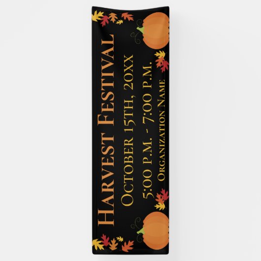 Banderoles Automne Harvest Automne Feuilles Citrouille Festiv (Vertical)