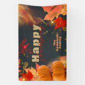 Banderoles Automne laisse Citrouille  Parties scintillant acc (Verticale)