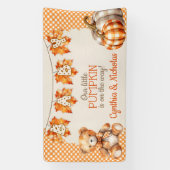 Banderoles Automne Plaid Teddy Bear Citrouille Feuilles (Verticale)