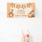 Banderoles Automne Plaid Teddy Bear Citrouille Feuilles (Insitu)