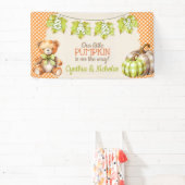 Banderoles Automne Plaid Teddy Bear Citrouille Feuilles (Insitu)