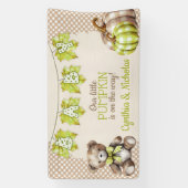 Banderoles Automne Plaid Teddy Bear Citrouille Feuilles (Verticale)