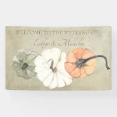 Banderoles Automne Rustique Automne Blanc, Orange Citrouille  (Horizontal)