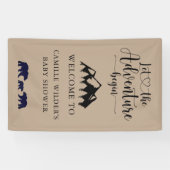 Banderoles Aventure commence Rustic Kraft Baby shower Bienven (Horizontal)