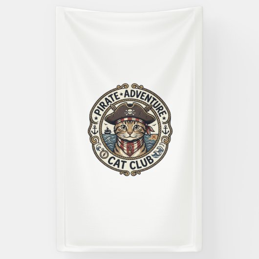 Banderoles Aventure de pirate Chat POD Vector Art - Aventure  (Vertical)