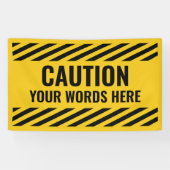 Banderoles Avertissement Jaune Noir Frappe tout texte (Horizontal)