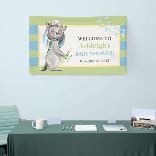 Banderoles Aviateur Wolf, Baby shower rayé (Salon professionnel)