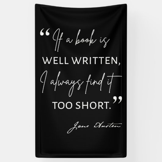 Banderoles Avid Reader II - Citation Jane Austen (Vertical)