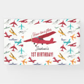 Banderoles Avion Enfants 1er anniversaire Fête heure vols (Horizontal)