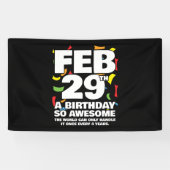 Banderoles Awesome Anniversaire 2024 Leap Day Leap Année 29 f (Horizontal)