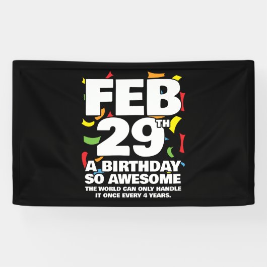 Banderoles Awesome Anniversaire 2024 Leap Day Leap Année 29 f (Horizontal)