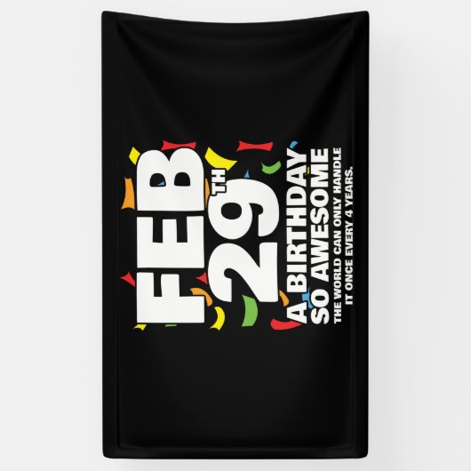 Banderoles Awesome Anniversaire 2024 Leap Day Leap Année 29 f (Vertical)