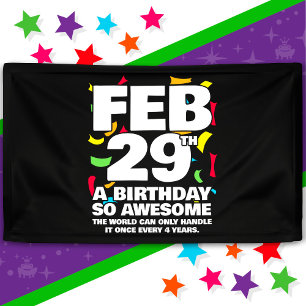Banderoles Awesome Anniversaire 2024 Leap Day Leap Année 29 f