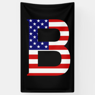 Banderoles B Monogramme superposé sur le drapeau américain (v