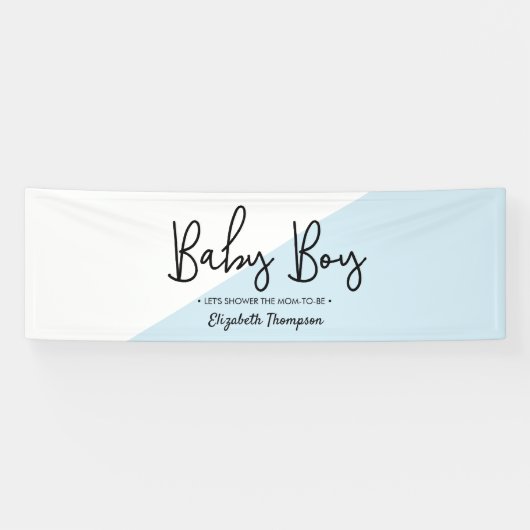 Banderoles Baby Boy Baby shower diagonal moderne (Horizontal)