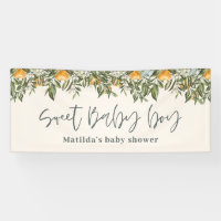 Baby boy douche agrumes orange feuillage botanique