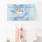 Banderoles Baby Boy Douche Invitation Lune Étoiles Aquarelle (En situation)