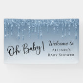 Banderoles Baby Boy Douche Parties scintillant bleue Bienvenu (Horizontal)