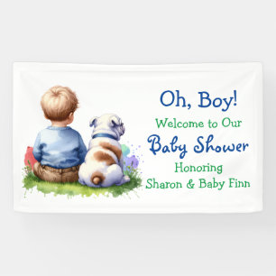 Banderoles Baby Boy et son Baby shower Bulldog