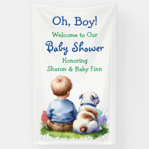 Banderoles Baby Boy et son Baby shower Bulldog