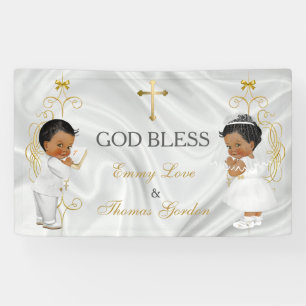 Banderoles Baby Boy & Girl Twins Baptême Christening Ethnic B