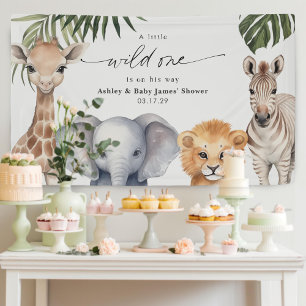 Banderoles Baby Boy Wild One safari Animaux Douche fond