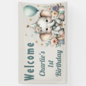 Banderoles Baby Elephant 1er anniversaire (Vertical)