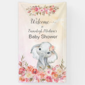 Banderoles Baby Elephant Boho Chic Baby shower Bienvenue (Vertical)