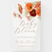 Banderoles Baby in Bloom Boho Fall Floral Custom Baby shower (Vertical)