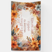 Banderoles Baby in Bloom Fall Floral Frame Baby Shower (Vertical)