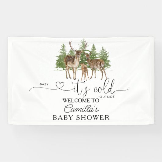 Banderoles Baby It's Cold Outside Baby shower Welcome (Horizontal)