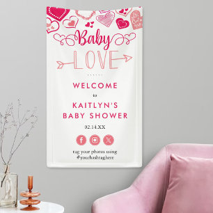 Banderoles "Baby Love" Saint-Valentin Baby Shower Bienvenue
