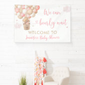 Banderoles Baby shower à ballon à air chaud pour fille rose T (Insitu)