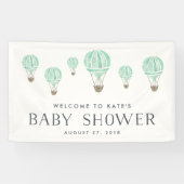 Banderoles Baby shower à bulle à air chaud à la menthe (Horizontal)