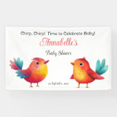 Banderoles Baby shower À Thème Oiseau Mignonne Aquarelle (Horizontal)