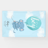 Banderoles Baby shower à thème Whimsical Blue Elephant (Horizontal)